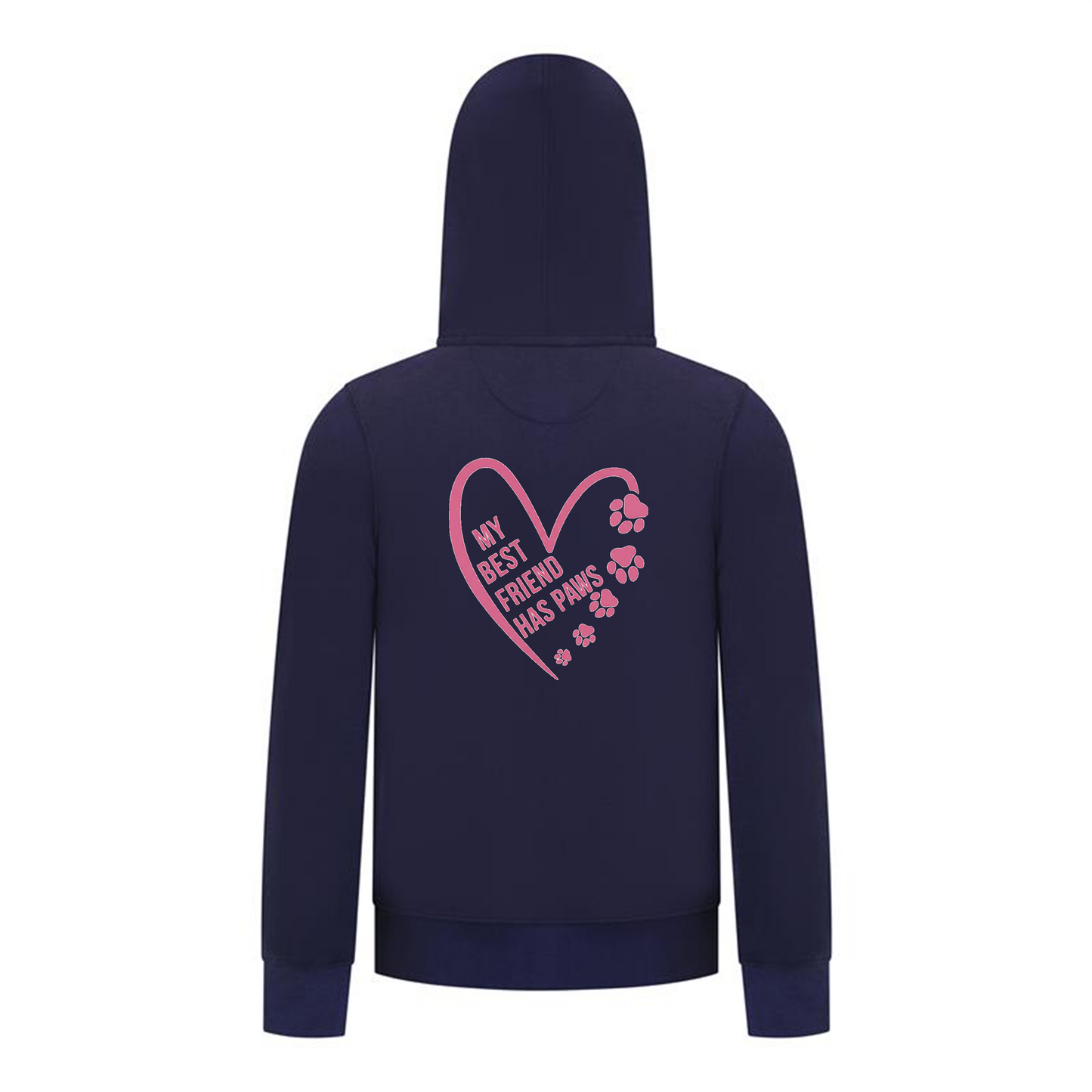 Everyday Kids Girls Collection My Best Friend Has Paws Zip Up Hoodie – Cozy Pet Lover Graphic Long Sleeve Sweatshirt