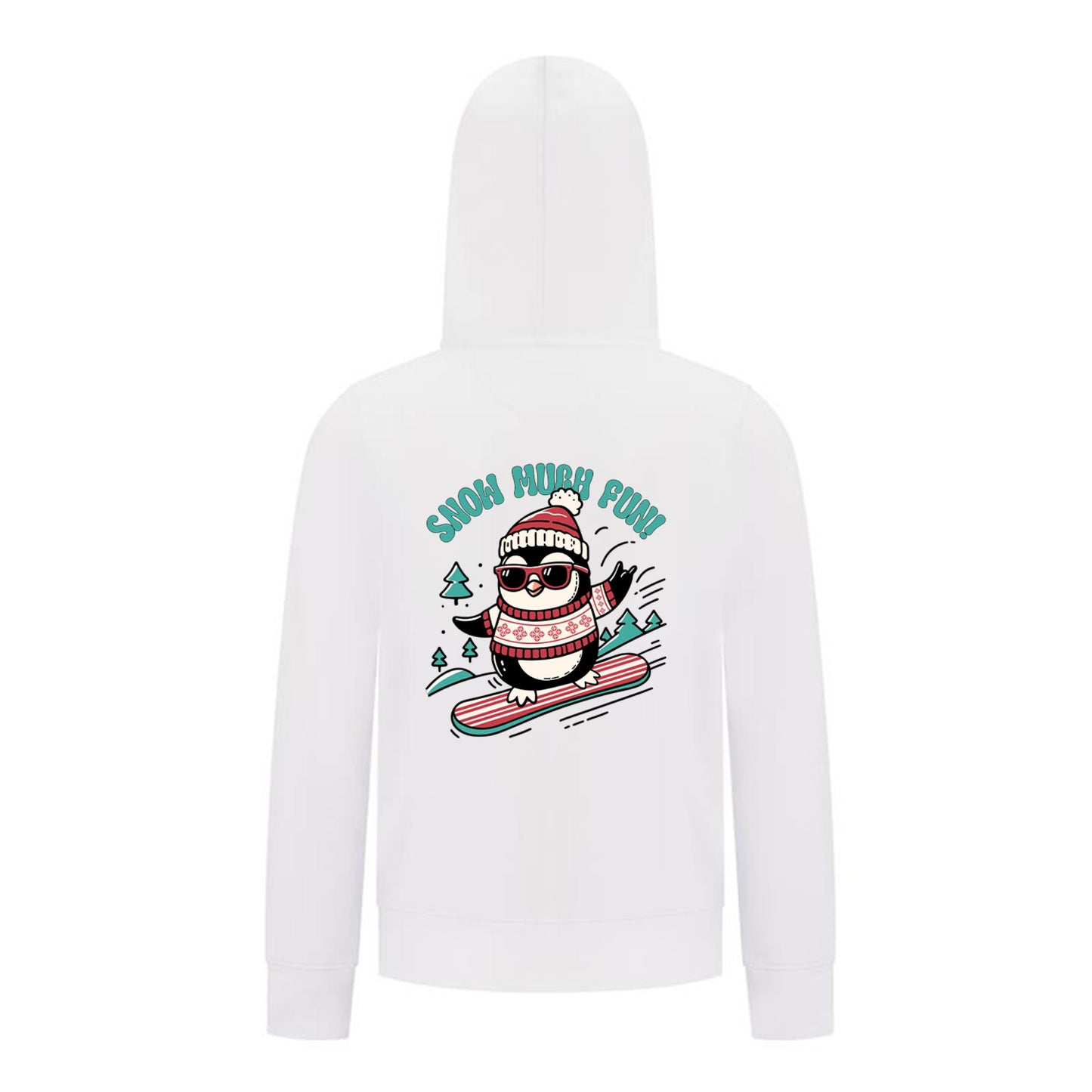 Everyday Kids Christmas Collection Snow Much Fun Boys Zip Up Hoodie – Holiday Penguin Sweatshirt