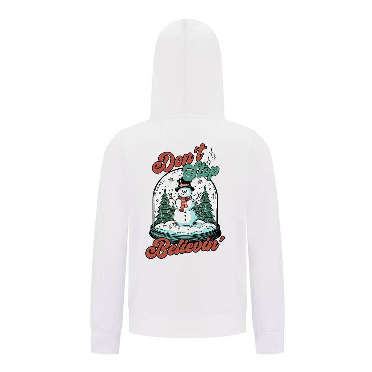 Everyday Kids Christmas Collection Don’t Stop Believin’ Zip Up Hoodie – Holiday Snowman Sweatshirt