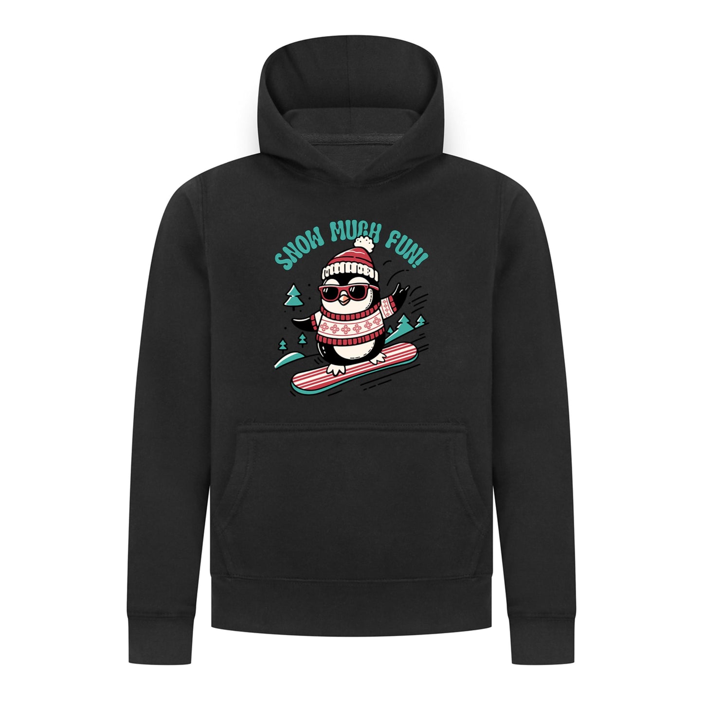 Everyday Kids Christmas Collection Snow Much Fun Boys Pullover Hoodie – Holiday Penguin Sweatshirt