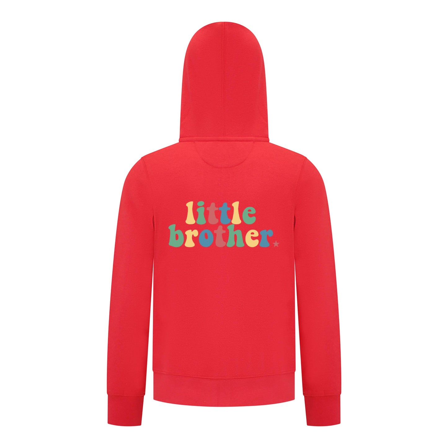 Everyday Kids Little Brother Boys Zip Up Hoodie – Cute Retro Sibling Sweatshirt