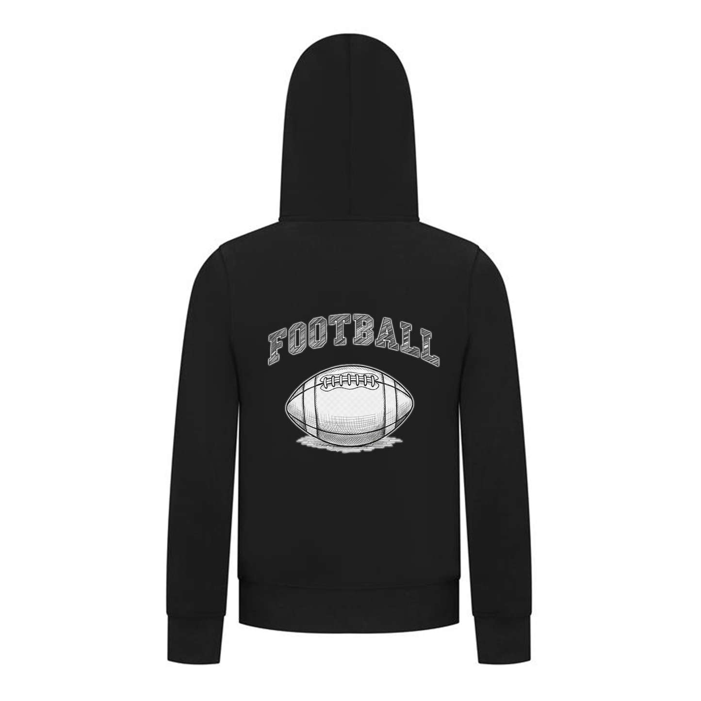 Everyday Kids Sports Collection Football Boys Zip Up Hoodie – Vintage Sketch Graphic Sweatshirt