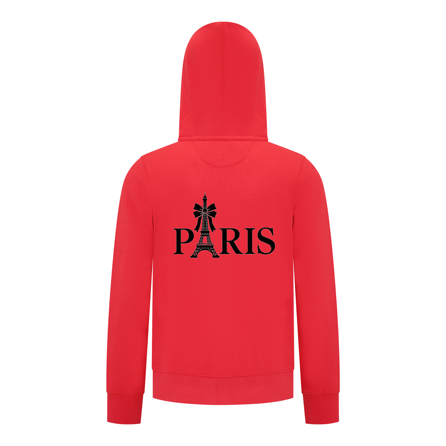 Everyday Kids Paris Bow Girls Zip Up Hoodie – Black Eiffel Tower City Graphic Sweatshirt