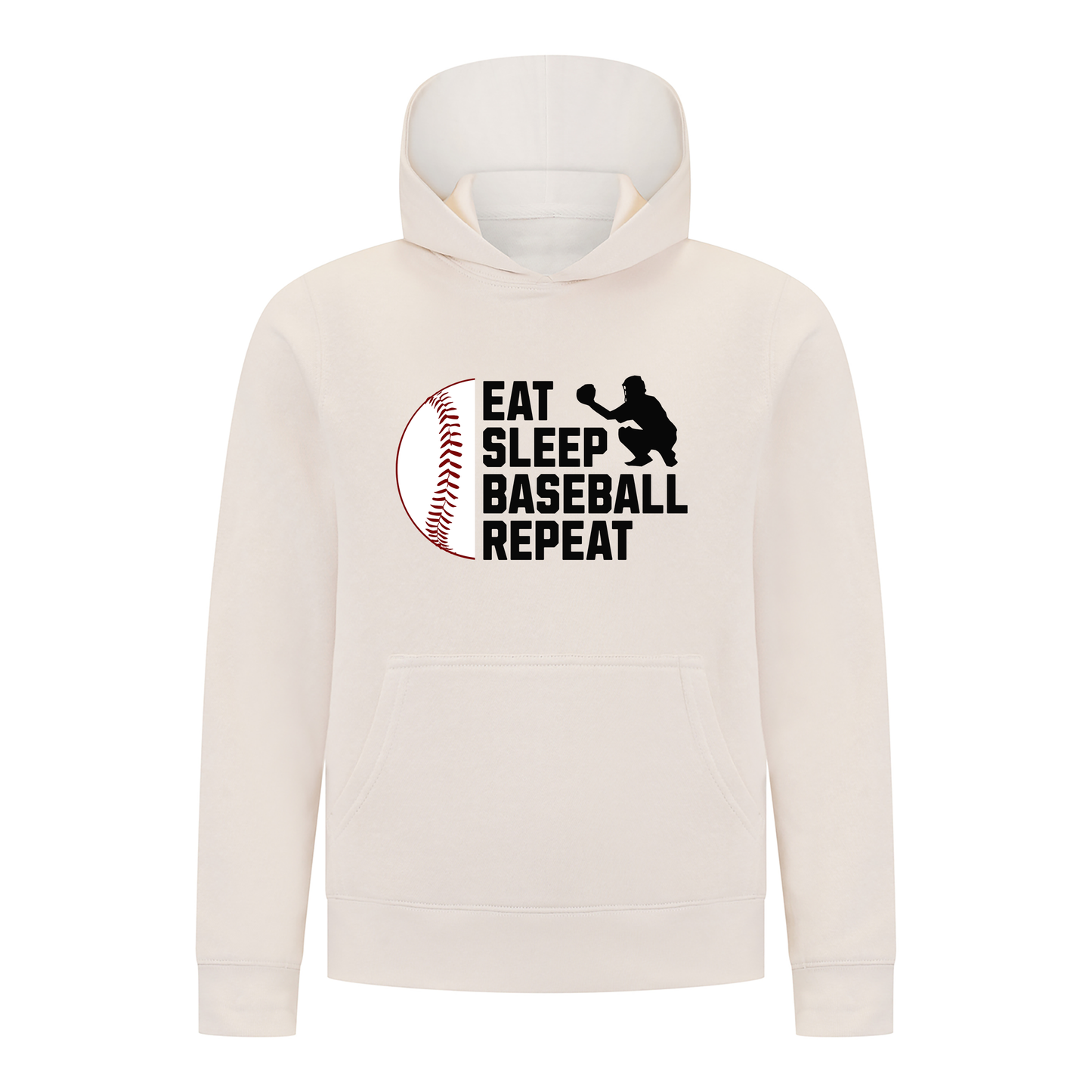 Everyday Kids Baseball Collection Boys Pullover Hoodie – Classic Batter Silhouette Sports Sweatshirt