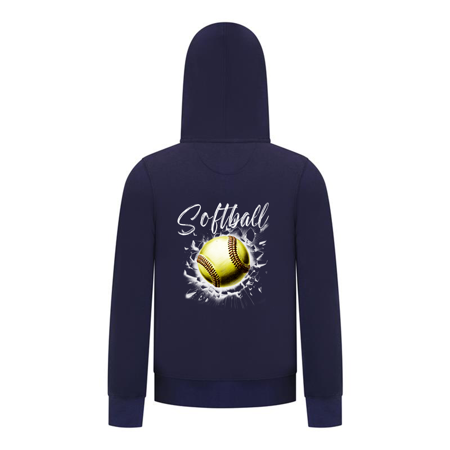 Everyday Kids Softball Collection Zip Up Hoodie – Classic Softball Graphic Sweatshirt