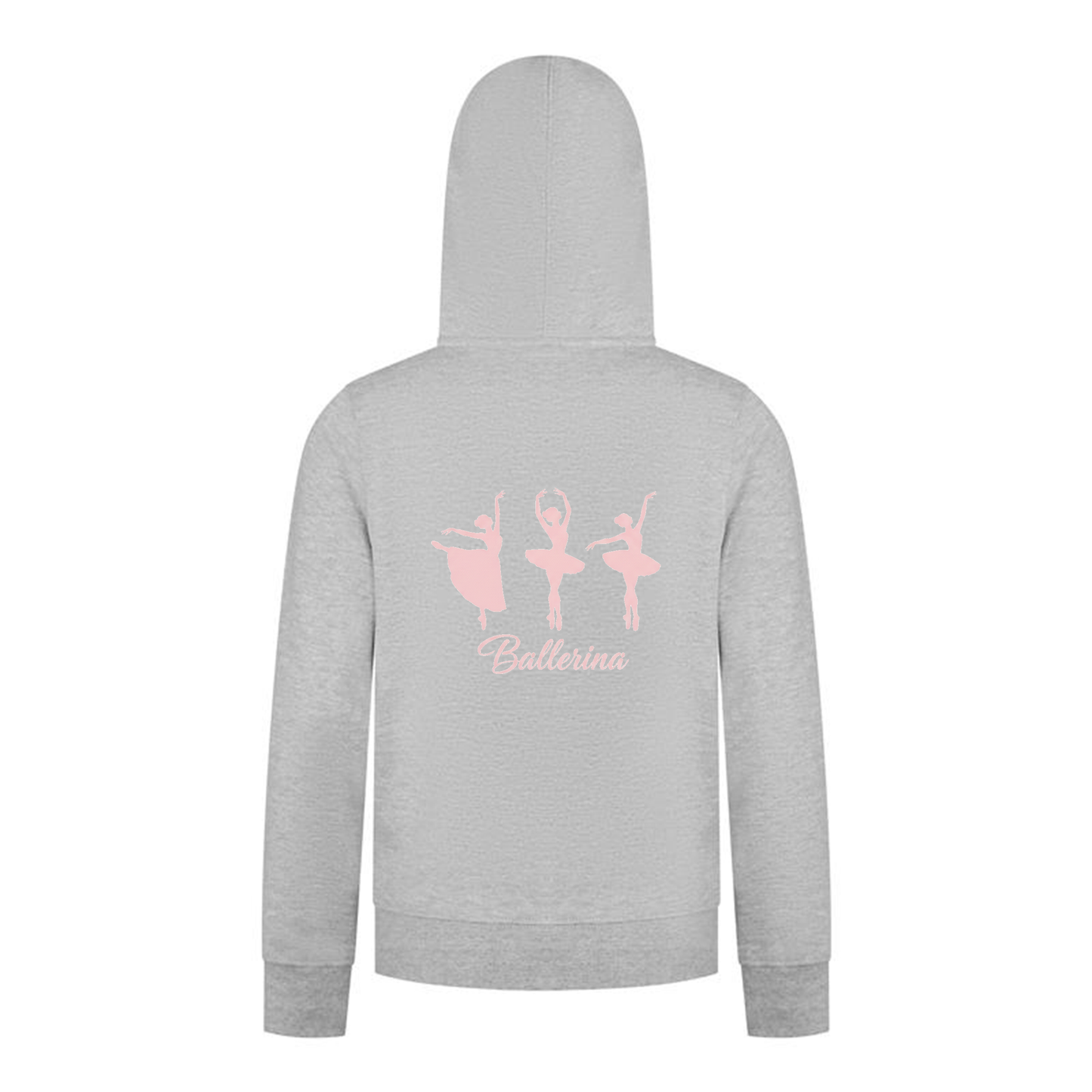 Everyday Kids Ballerina Girls Zip Up Hoodie – Pink Dancer Silhouette Ballet Sweatshirt