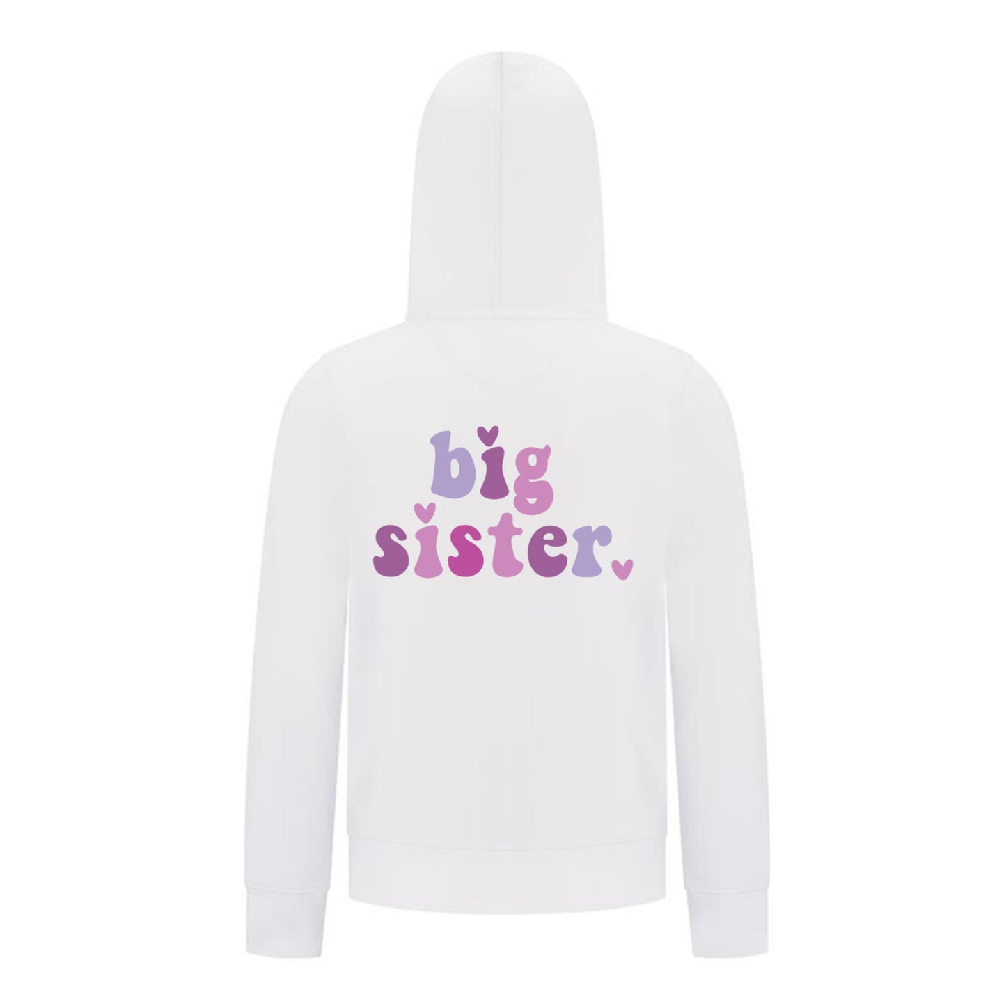 Everyday Kids Big Sister Girls Zip Up Hoodie – Cute Colorful Sibling Sweatshirt