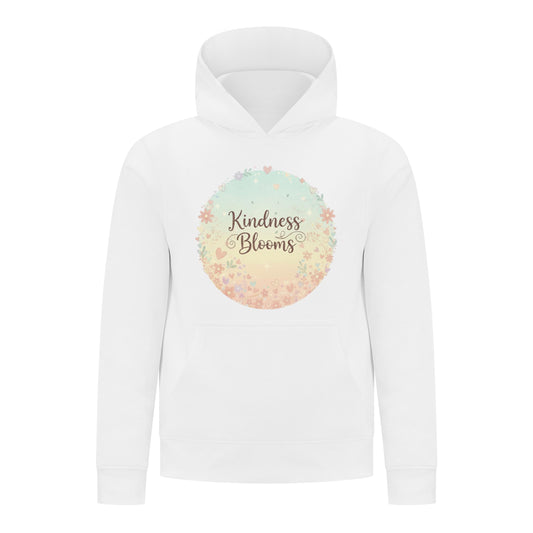 Everyday Kids “Kindness Blooms” Girls Pullover Hoodie – Pastel Floral Positive Sweatshirt