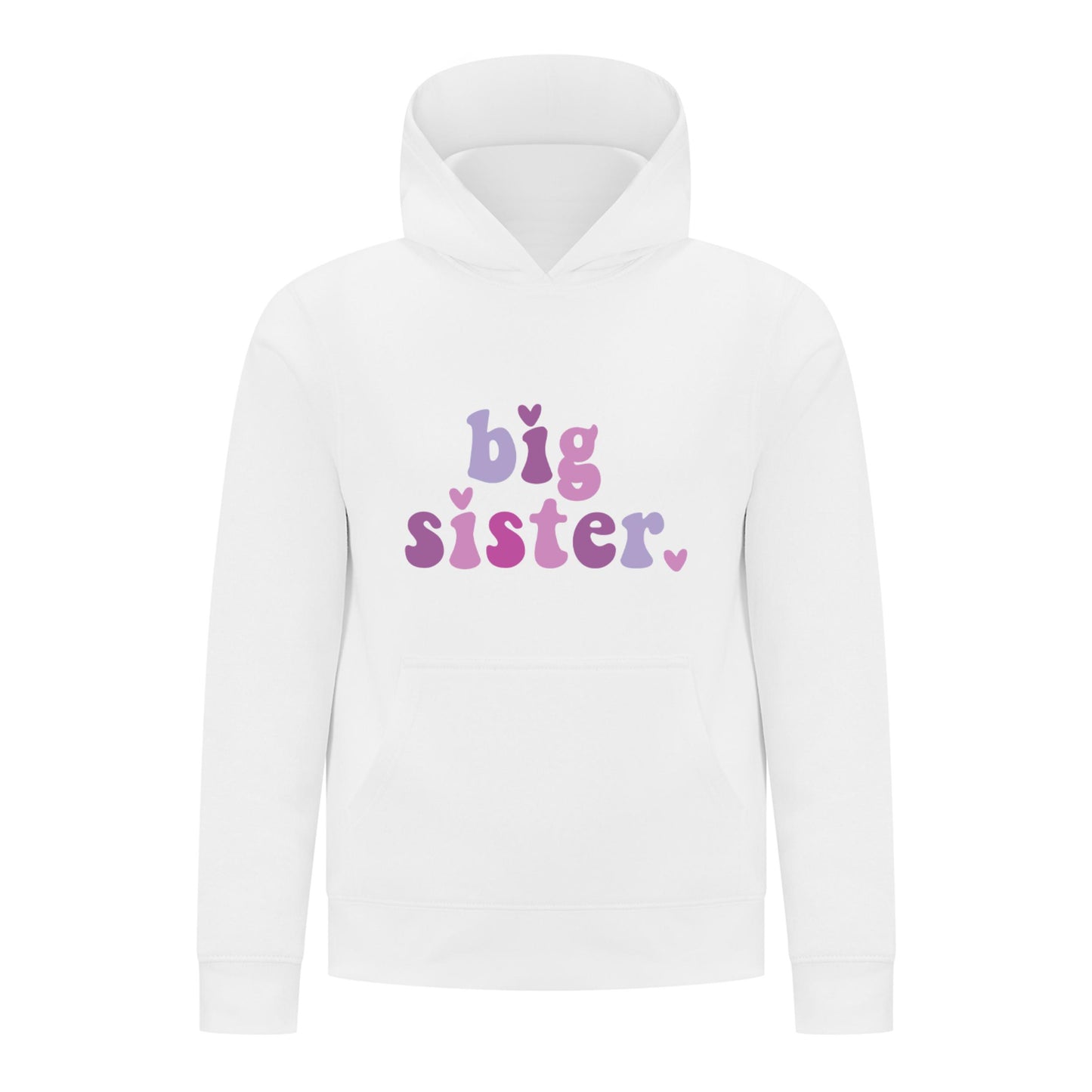 Everyday Kids Big Sister Girls Pullover Hoodie – Cute Colorful Sibling Sweatshirt