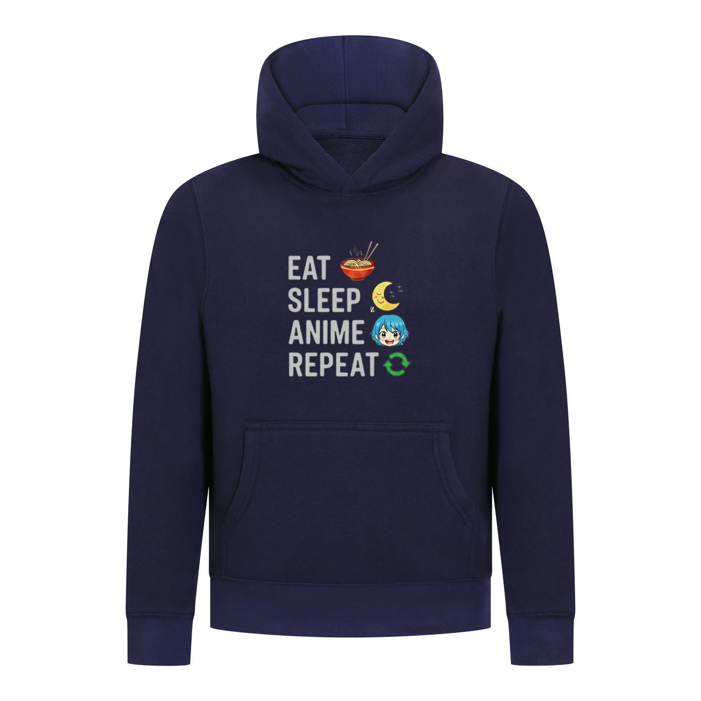 Everyday Kids Anime Collection Boys Pullover Hoodie – Soft, Cozy Sweatshirt with Cute Ramen & Moon Design