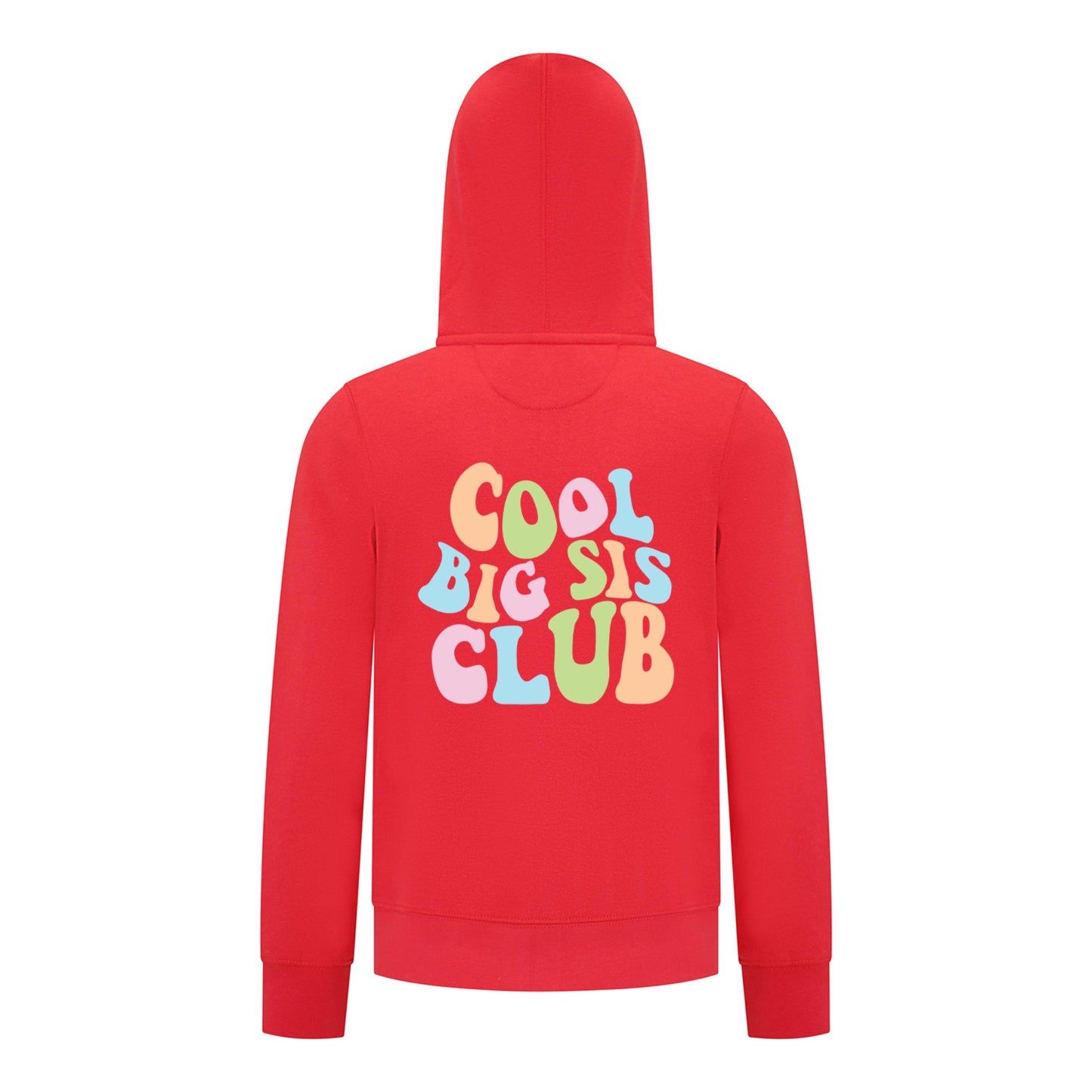 Everyday Kids Cool Big Sis Club Girls Zip Up Hoodie – Colorful Sibling Sweatshirt