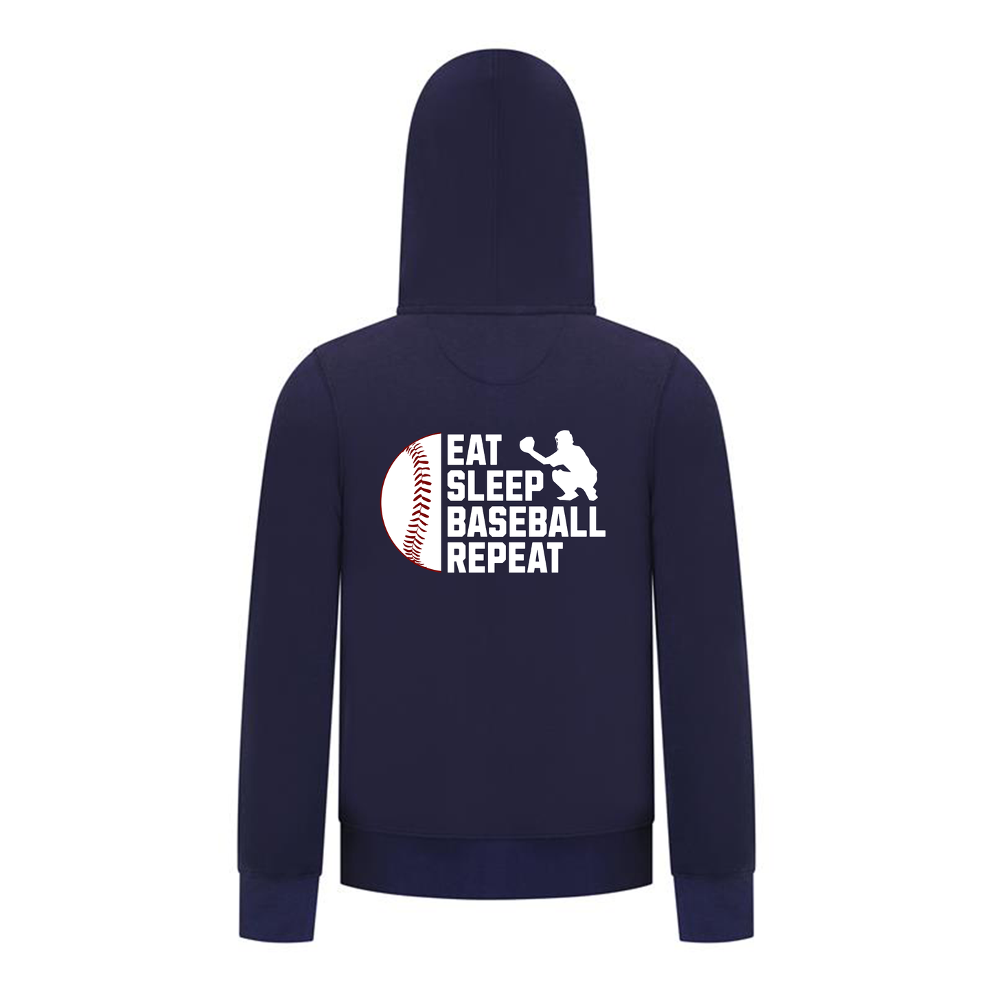 Everyday Kids Baseball Collection Boys Zip Up Hoodie – Classic Batter Silhouette Sports Sweatshirt