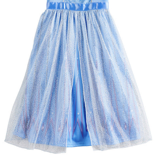 Disney Frozen Elsa Girls Blue Nightgown Sleepwear with Tulle Skirt – Soft Short Sleeve Princess Pajamas for Toddlers