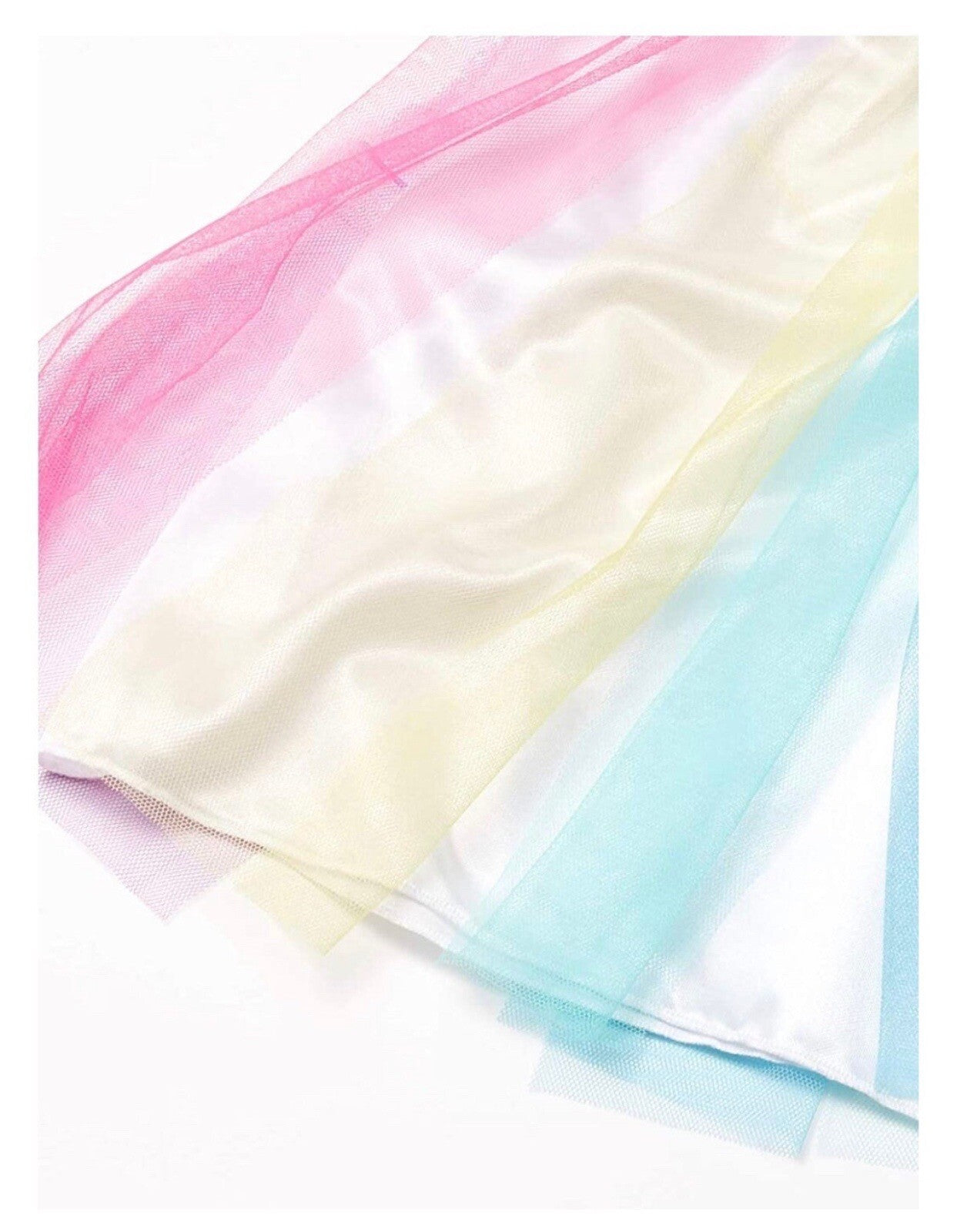 Disney Princess Girls Rainbow Nightgown Sleepwear with Tulle Overlay – Soft Fantasy Pajamas for Toddlers and Kids