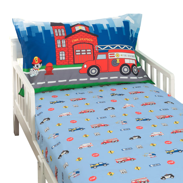 Fire Police Rescue Toddler Sheet Set