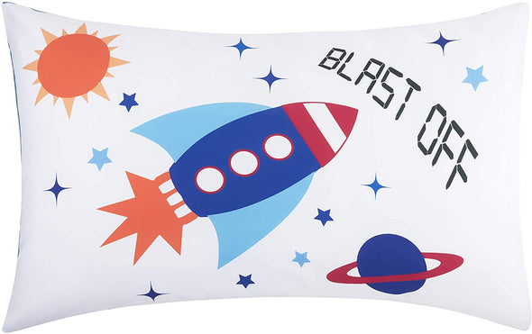 Outer Space Adventures Toddler Sheet Set single pillow view