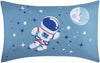 Outer Space Adventures Toddler Sheet Set single pillow view close up astronaut