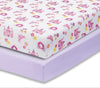 Princess/Lavender 2-Pack Fitted Crib Sheet corner design view