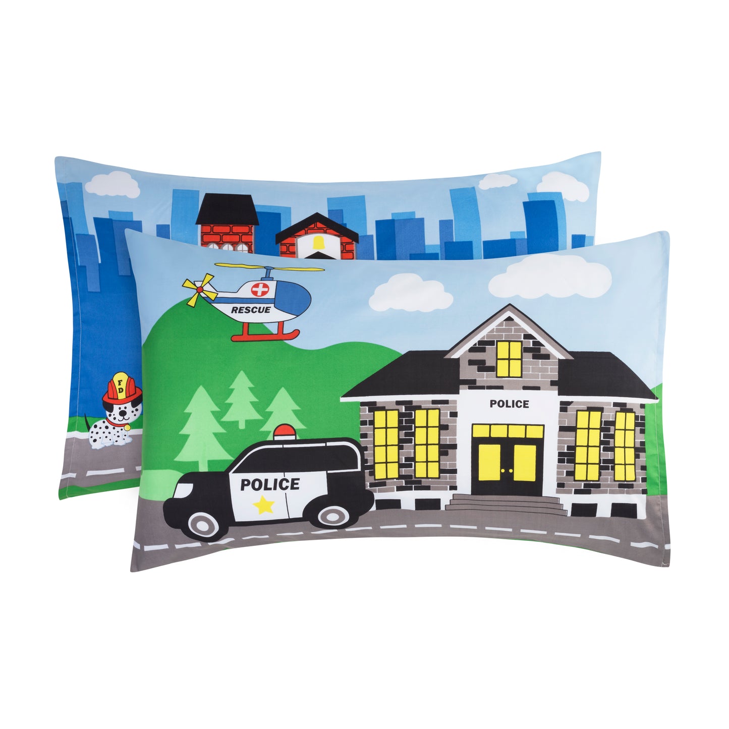 Fire and Police Rescue 4-Piece Toddler Bedding Set