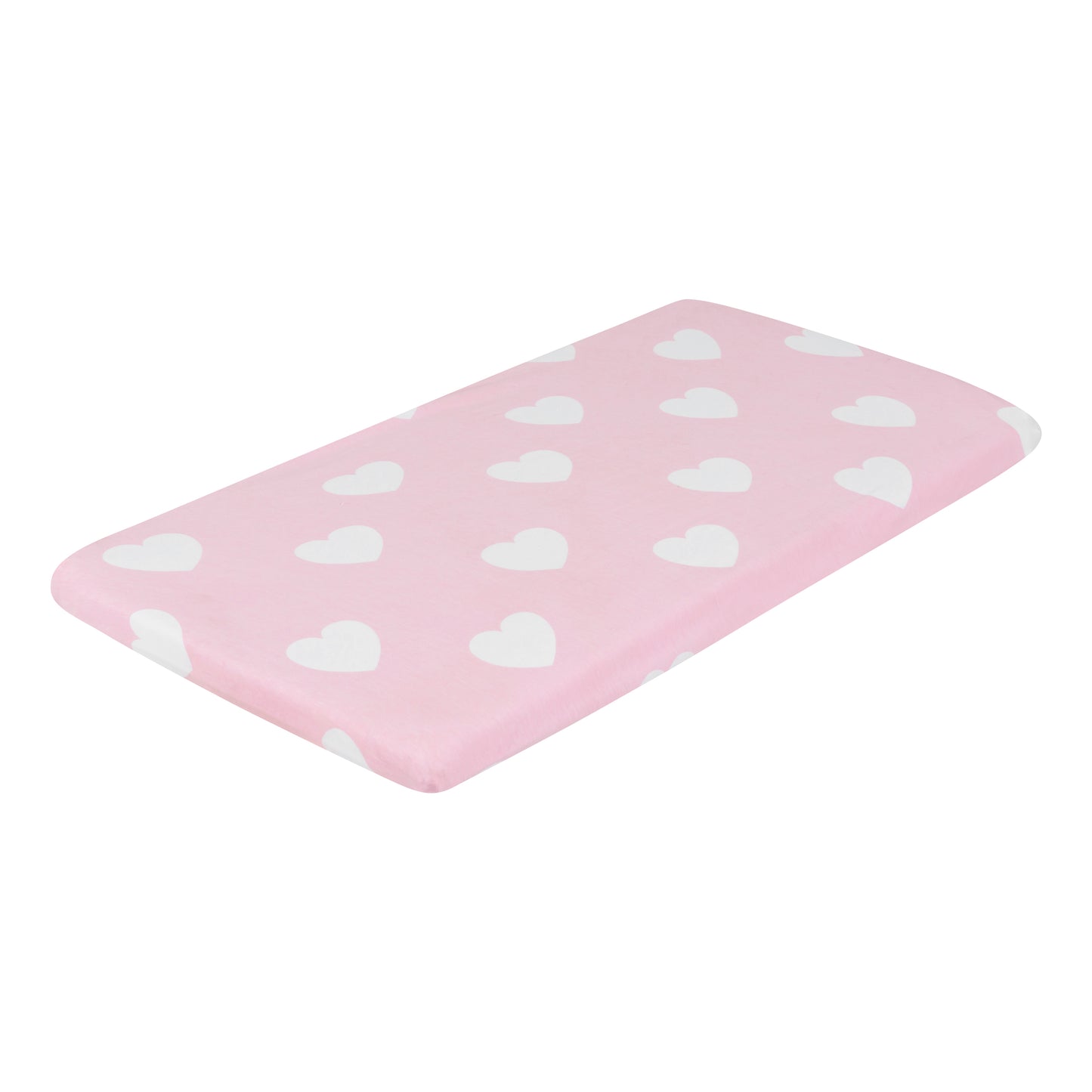 Pink/White Hearts and Dots 2 Pack Girls Cradle Sheet Set TopShot Full view print