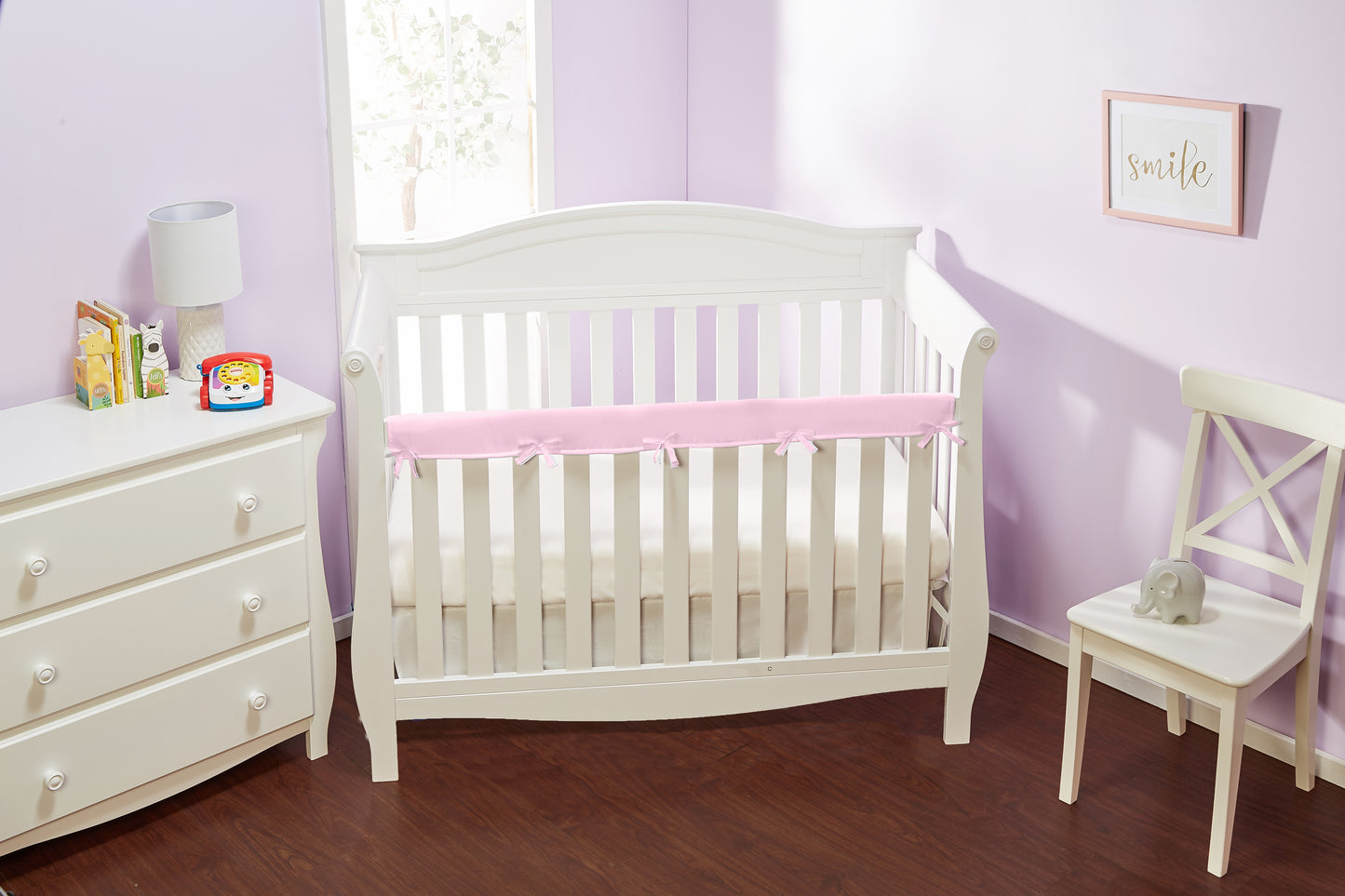 Pink Padded Crib Railguard - 1 Pack