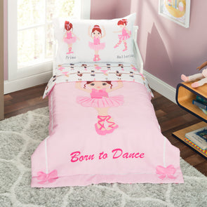 Born to Dance Ballerina 4-Piece Toddler Bedding Set full front view