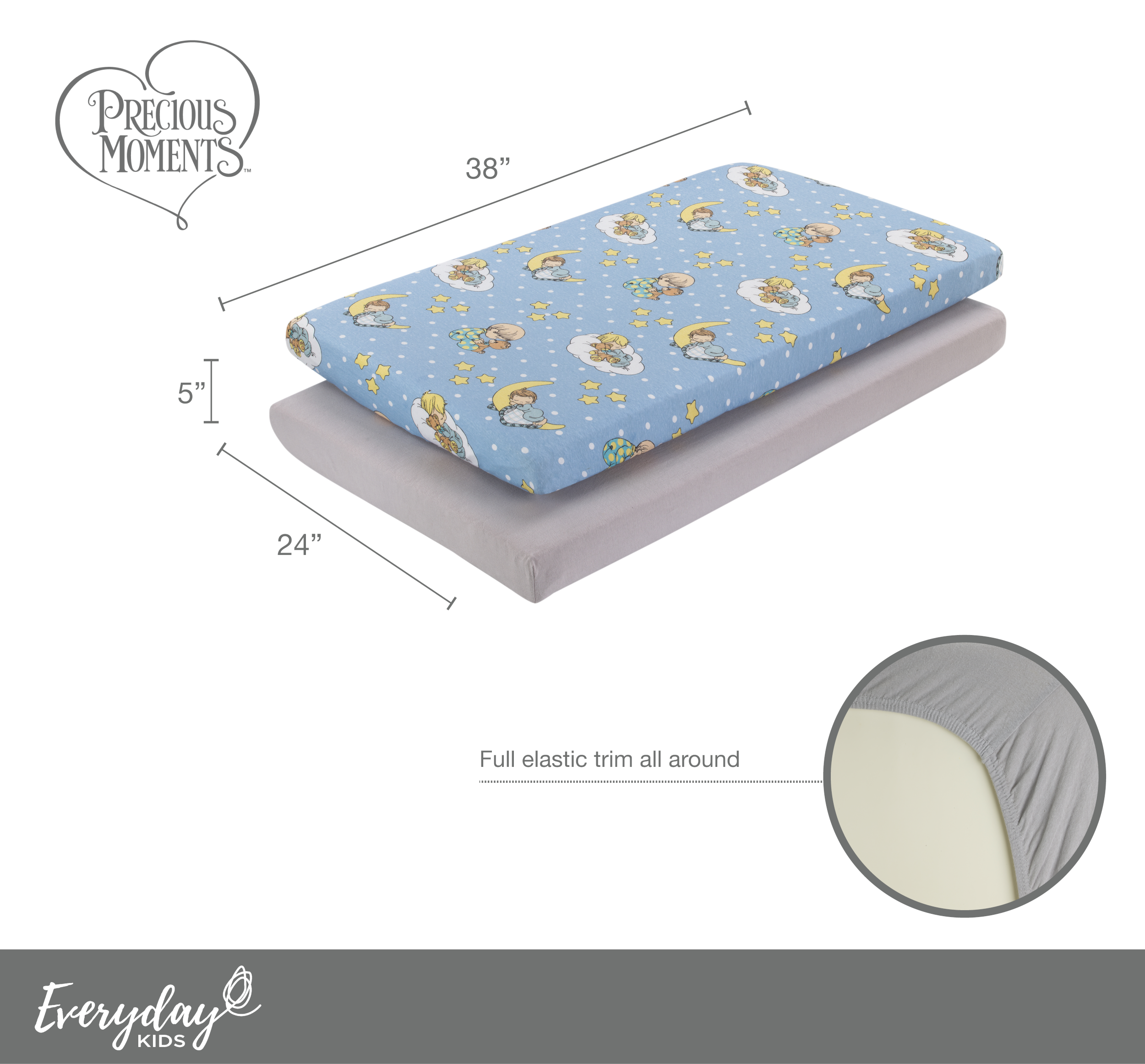 2 Pack n Play and Portable Crib Mattress Sheets Precious Moments