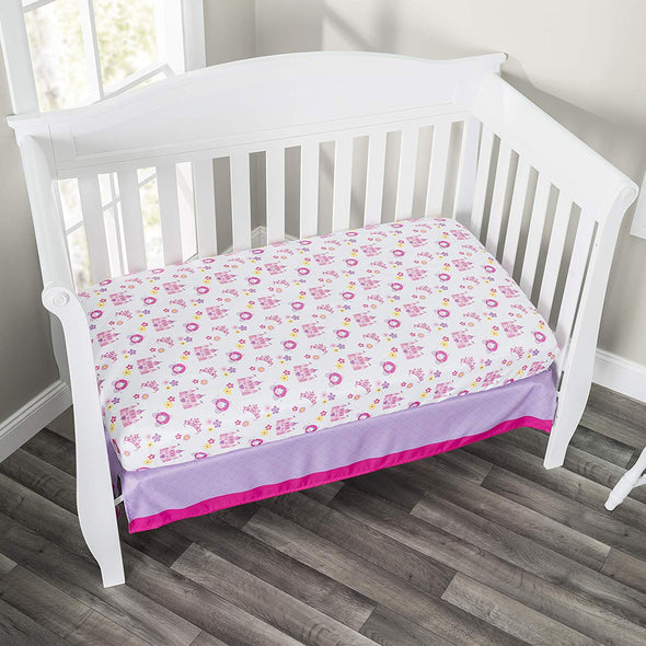 Princess/Lavender 2-Pack Fitted Crib Sheet view from top