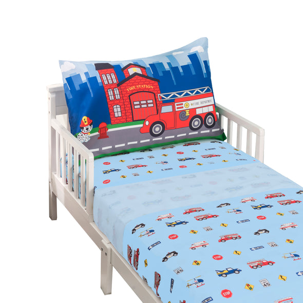 Police, Fire and Rescue 3-Piece Toddler Sheet Set