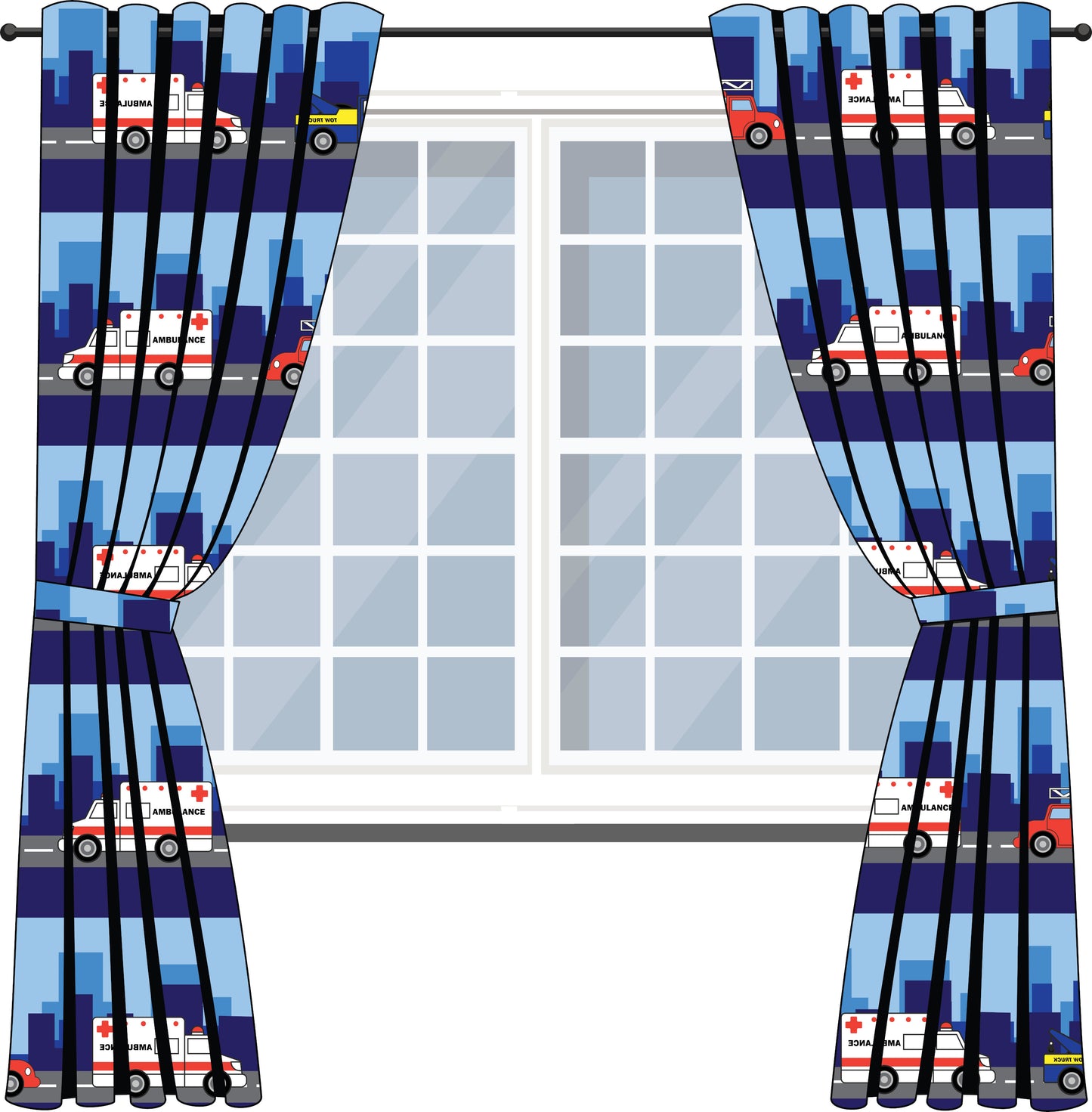 Rescue Fire and Police Drapes