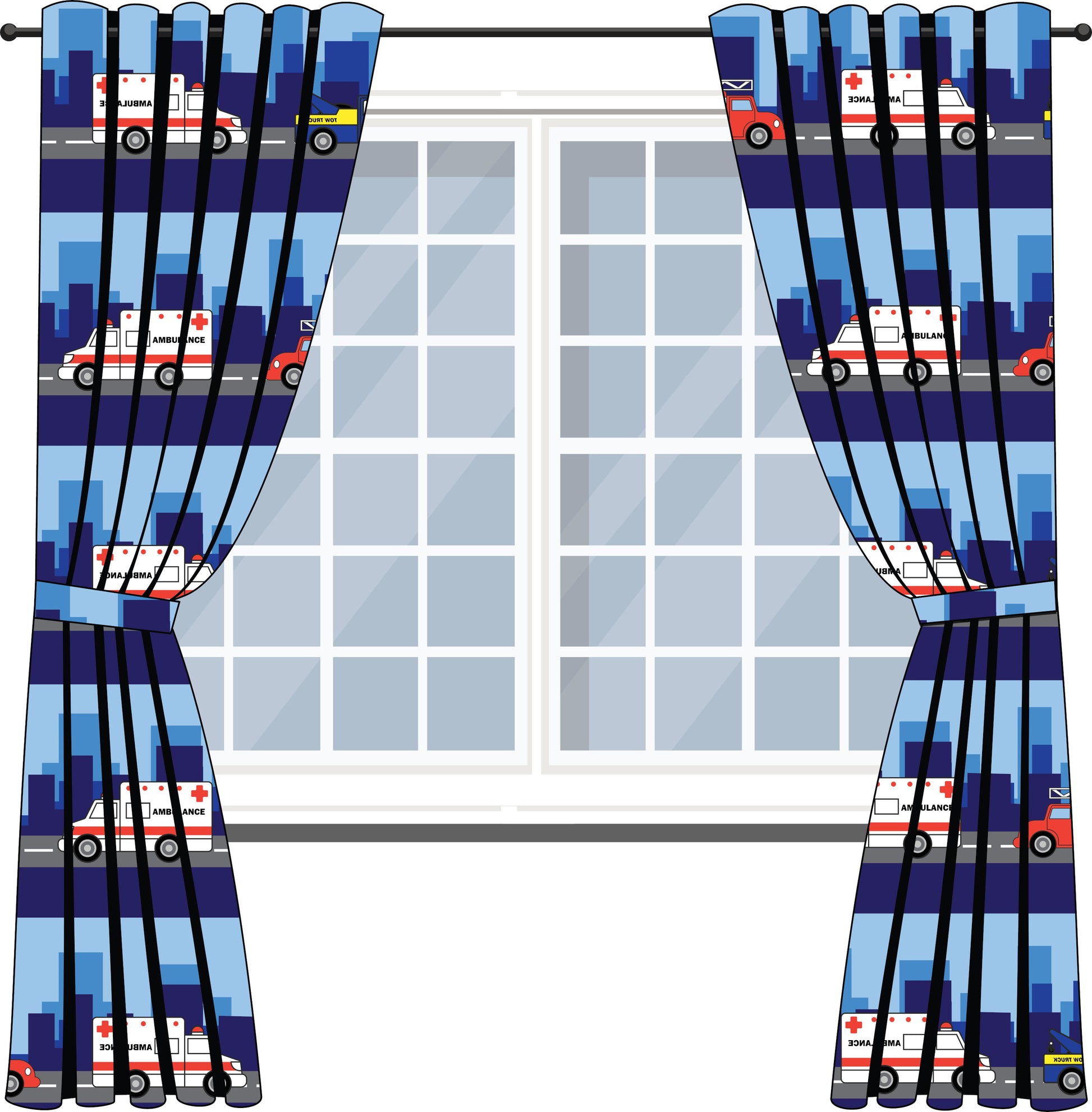 Rescue Fire and Police Drapes
