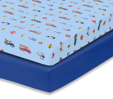 Waterproof Crib Sheets for Standard Crib Mattress 2 Pack Navy Blue Crib Sheets